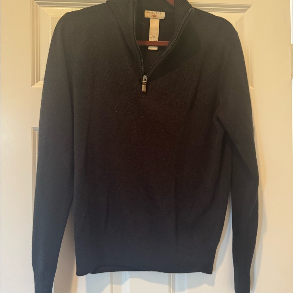 Dockers Men's Black Zip Up Sweater